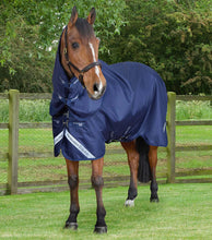 Load image into Gallery viewer, Stratus 600D Series 0g Turnout Rug with Classic Neck Cover Navy
