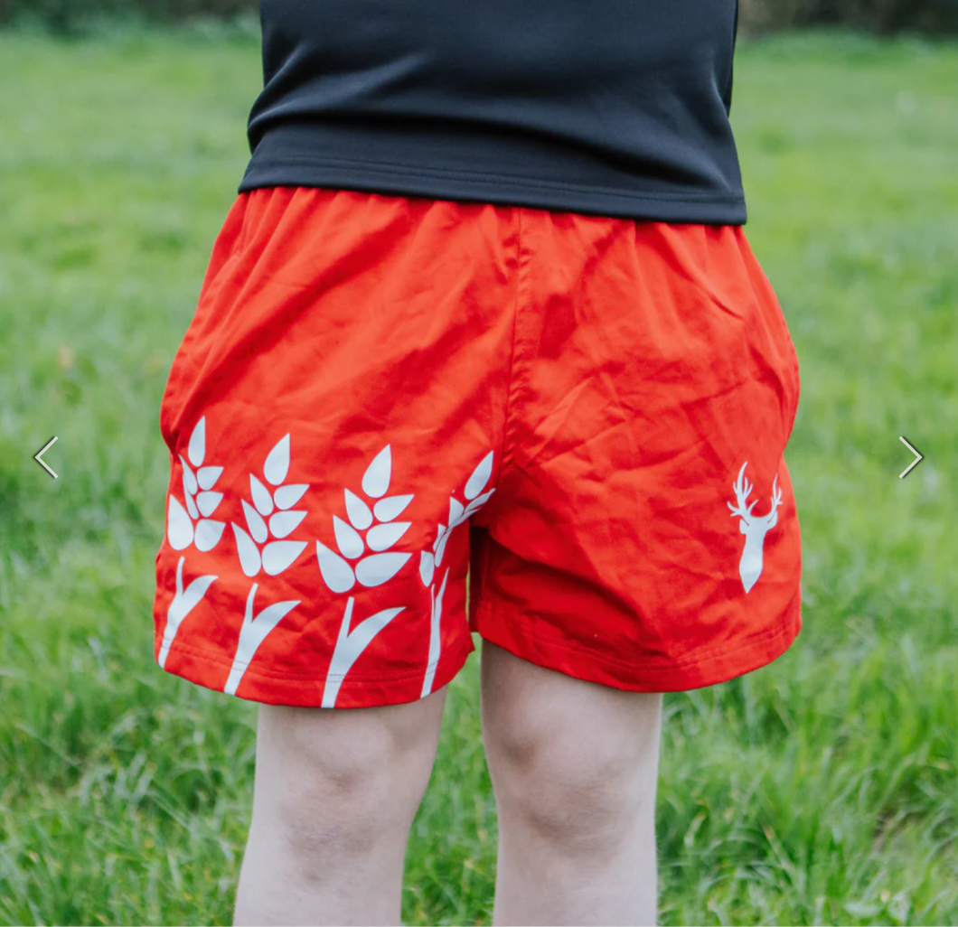 Country collective red rugby shorts