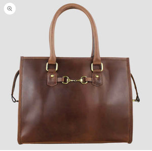 Abigail Snaffle Bag in Leather and Suede