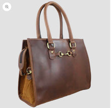Load image into Gallery viewer, Abigail Snaffle Bag in Leather and Suede
