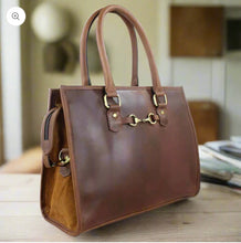 Load image into Gallery viewer, Abigail Snaffle Bag in Leather and Suede
