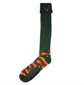 Shuttle socks Green & Orange Grouse Shooting / Walking Socks