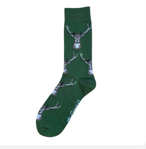 Shuttle socks green stag