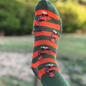 Shuttle socks Green & Orange Grouse Shooting / Walking Socks