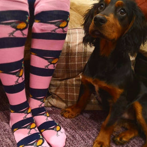 Shuttle socks Pink & Navy Long Pheasant Welly Socks