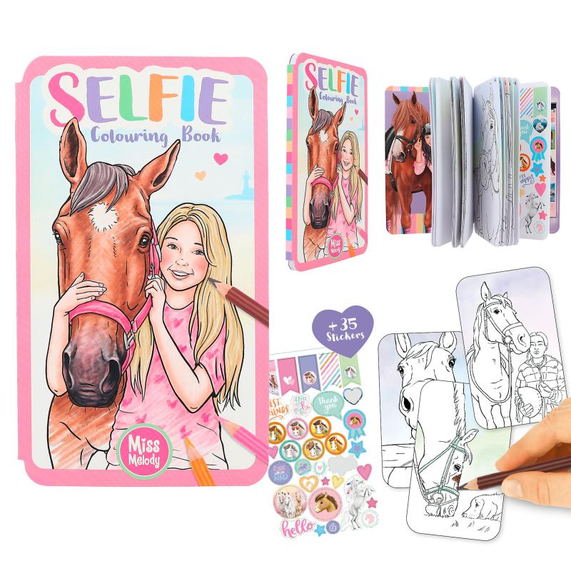 Miss melody selfie colouring book