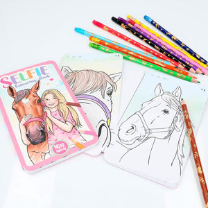 Miss melody selfie colouring book