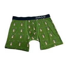 Load image into Gallery viewer, Shuttle socks men’s green stag boxer shorts
