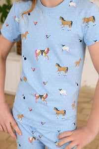 Lighthouse blue animal print pyjamas