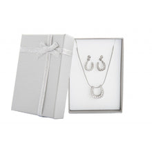 Load image into Gallery viewer, Horseshoe necklace and earing set
