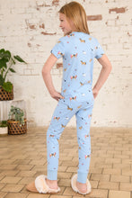 Load image into Gallery viewer, Lighthouse blue animal print pyjamas
